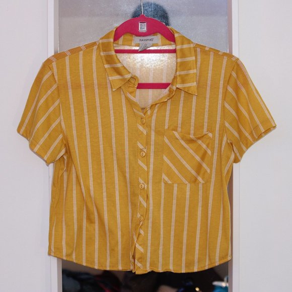 Passport: Yellow Striped Button Up Shirt - Picture 1 of 3